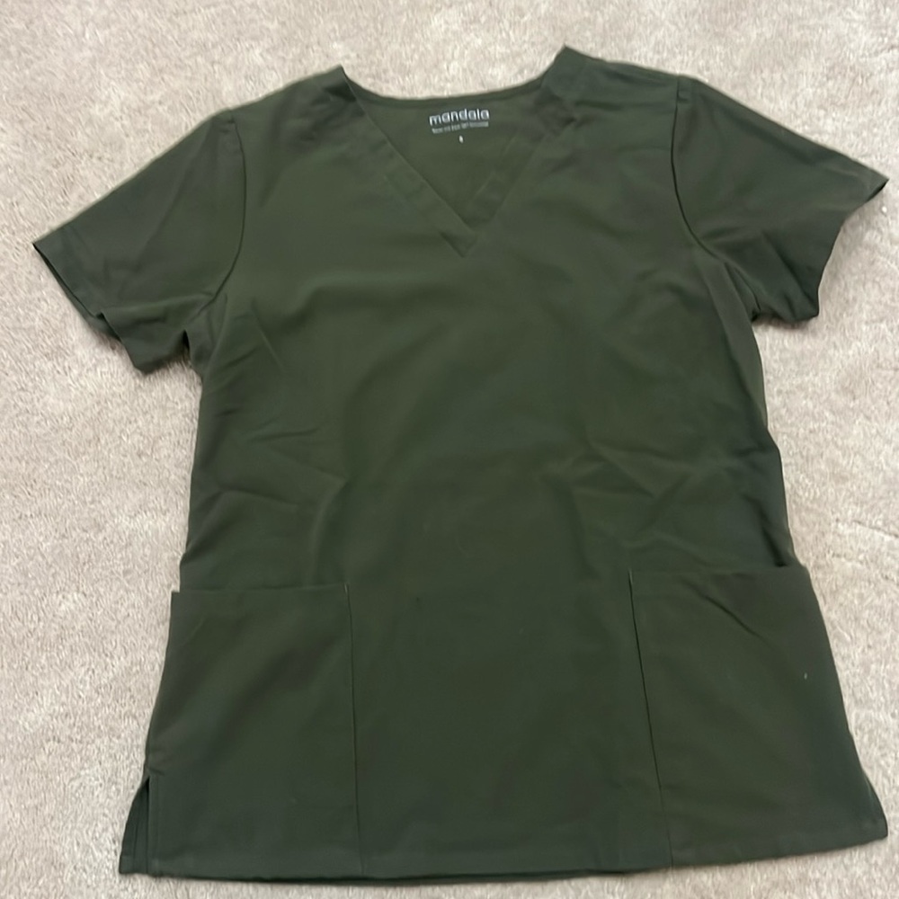 Mandal Dark Olive Green scrub top